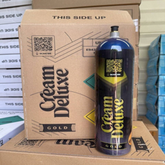 Deluxe Cream Gold 615 Grams Whip Cream Charger Cylinder, 6 Cylinders (1 Carton) for Wholesale - Image 1