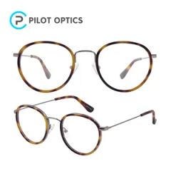 Handmade Classic Design Round Acetate Metal Optical Frames - Image 6
