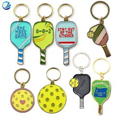 Custom Logo Padel Pickleball Keychain Cute Geometry 2.0mm Chrome Eco 1Y MOQ100 - Image 1