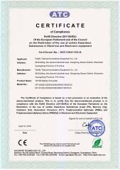 ROHS certificate certificate from Telefly Telecommunications Equipment Co., Ltd.