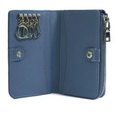 Key Wallets Ladies Litchi Pattern Cowhide Leather Mini Wallet Slim Multi Functional - Image 2