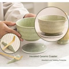 Customized Whisk Matcha Strainer Ceramic Green Matha Bowl Matcha Tea Set - Image 3