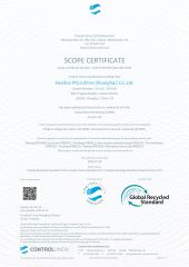 global recycle system certificate from Huafon Microfibre (Shanghai) Co., Ltd.