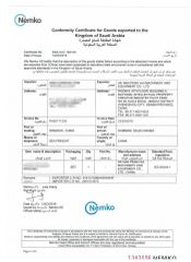 Conformity certificate for goodsexported to the Kingdom of Saudi Arabia certificate of HENAN PENG HUI MACHINERY AND EQUIPMENT CO., LTD. – certificate photo, supplier certificates section