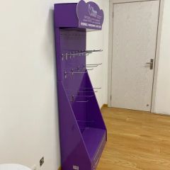 Add to Comparesharefloor Standing Paper Hanging Display Hooks Adjustable Rotary Clothes Rack Counter Display Stand for Trade Showing - Image 4