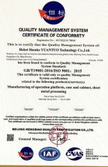 quality management Certification certificate from Hebei Shouke Yuantuo Technology Co., Ltd.