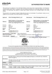 ETL Certificate certificate from Ultron Technology (Foshan) Co., Ltd.