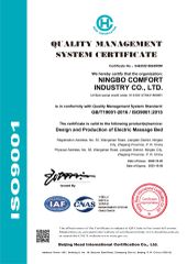 ISO9001 Certificate certificate from Ningbo Comfort Industry Co., Ltd.