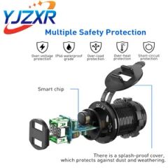 12V Dual USB3.0 Port Car Motorcycle Charger Station Adapter Socket - Image 3
