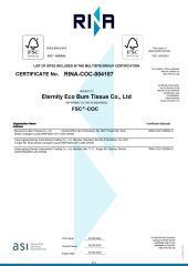 FSC-COC certificate from Lianyungang Eternity International Trading Co., Ltd.