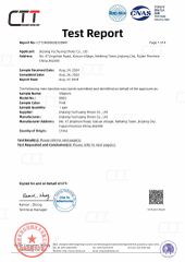 CP65 certificate from Quanzhou Yuchuang Shoes Co., Ltd.