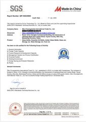 SGS certificate from Zibo Chuangxinzhe International Trade Co., Ltd