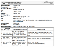 FEDERAL BORADE OF REVENUE certificate from EVER GREEN INTERNATIONAL