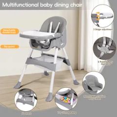 Adjustable Convertible Feeding Baby High Chair Origin China Trademark MU Color Light Gray Model NO. BW25910-6 Care Instructions Hand Wash - Image 2