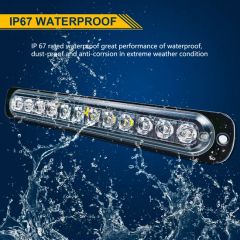 12 LED Red-White Strobe Light - Emergency Warning with Surface Mount for off-Road Trucks & Suvs - Image 4