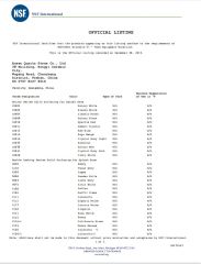 NSF certificate from Foshan Ansheng Building Material Co., Ltd.