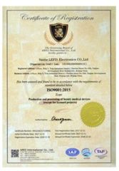 Certificate qualification certificate from Sanhe Lefis Electronics Co., Ltd.