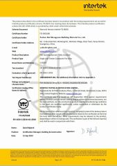 BS EN1634 Certificate certificate of Foshan Rui Shengyuan Building Material Co., Ltd. – certificate photo, supplier certificates section