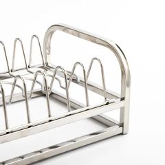Kitchen Accessories Gray Dish Rack Stainless Steel Drainer Plates Storage Kitchen Rack - Image 5
