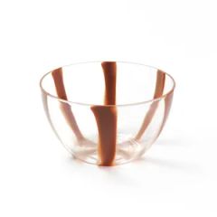 Custom Striped Color Reusable Plastic Mixing Salad Bowl Dinnerware - Image 2
