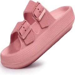 Cozy Buckle Strap Slippers   – Cushioned EVA Flat Sandals for Home & Beyond - Image 1