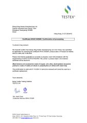 OEKO certificate from Shenzhen Jiuzhou Weili Garment Accessories Co., Ltd.