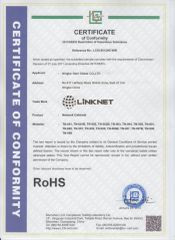 RoHS certificate from Ningbo Gam Communication Equipment Co., Ltd.