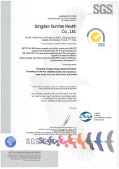 HACCP certificate of Qingdao Sunrise Biotechnology Co., Ltd. – certificate photo, supplier certificates section