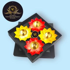 Round Festivals Decorative Brass Lotus Diyas Brass yes Style Lotus Material Brass Diya Shape Round Occasion Festivals Brand Vigo - Vigo Brother's