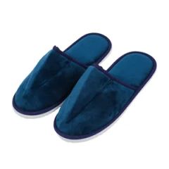 Padded Velvet and Canvas Hotel Slippers Structured Comfort - Image 4