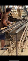 Bamboo Slats Production Material Bamboo Dimensions 250 X 3.5 X 1 Cm Color Ready Blonde And Black Bamboo Type Bamboo Petung And - Image 1