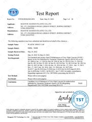 REACH certificate from Shantou Mandun Plastic Co., Ltd.
