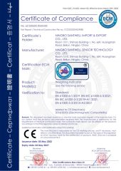 Weighing Indictor CE certificate from Ningbo Santwell Sensor Technology Co., Ltd.