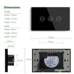 Smart WiFi Touch Curtain Switch with Crystal Glass Panel - Image 2
