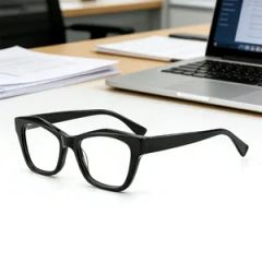 Trendy Cat-Eye Eyeglass Frames, Fashionable Face-Slimming Acetate Optical Frames - Image 1