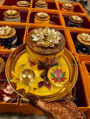 Golden Brass Plate Combo Color Golden Length 7 Inch Design Many design available Country of Origin Made in - Image 6
