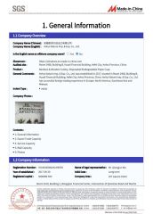 SGS of Company certificate from Anhui Nature Imp. & Exp. Co., Ltd.