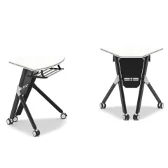 Computer Desk with Wheels Office Meeting Training Folding Table - Image 1