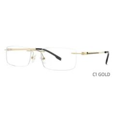 Tc-009 Sleek Gold Titanium Rimless Eyeglasses Elegant Rimless Optical Frames - Image 3
