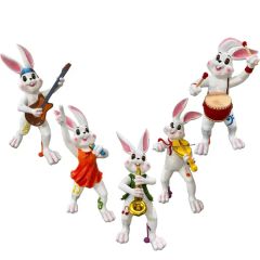 Outdoor 2m Rabbit Playing Musical Instruments Sculpture - Image 6