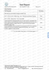 Product Inspection Report certificate from Hunan Yushi Toy Co., Ltd.