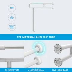 ABS Encased Grab Bar with Elastic TPE Layer & Internal Rib Structure - Image 5