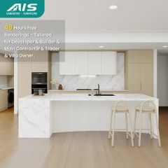 AIS 2026 Free Design White Modern Custom Kitchen Furniture Manufacturers for Canada Australia Villa Smart Cabinet for Apartment with Island - AIS SMARTI LLC
