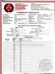 calibration certificate for Metric Gauge Block set certificate from Shenzhen Pride Instrument Inc.