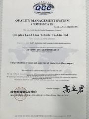 ISO9001 certificate of QINGDAO LAND LION INDUSTRY CO., LTD. – certificate photo, supplier certificates section