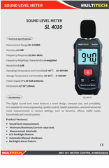 MULTITECH Digital Sound Level Meters ( SL 4010 ), Measuring Range: 130dB - Image 3