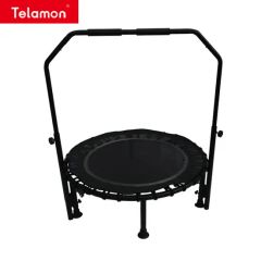 Trampoline Rectangle Foldable Folding Reinforced with Spring Net Black Red Multi Colour - Image 6