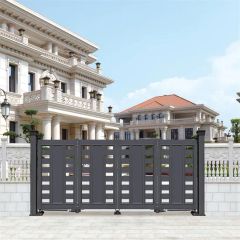 Store Front Sliding Iron Main Cheap Solid Iron Doors with Automatic Opening Pattern - Image 5