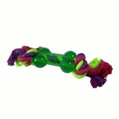 Reinforced Bone Shape Pet Dog Toys with Colorful Rope for Tug Training - Image 5