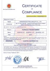 CE-Furnace Transformer certificate from Shenda International Engineering Co., Ltd.